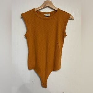 Sleeveless Mustard Orange Bodysuit